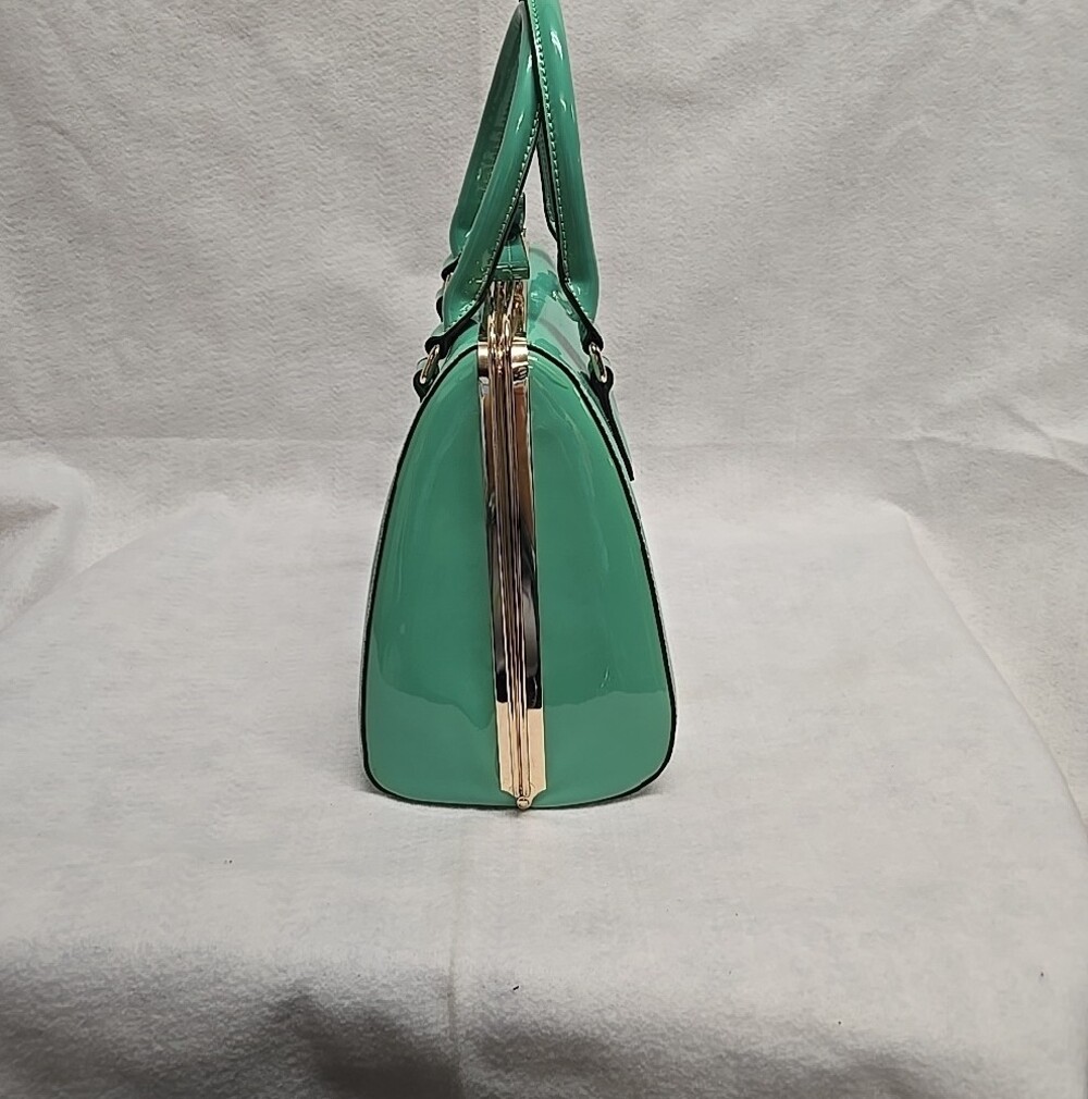 Mint Green Top-Handle Satchel With Wallet 10x12x6 W/ Wallet - Picture 4 of 11